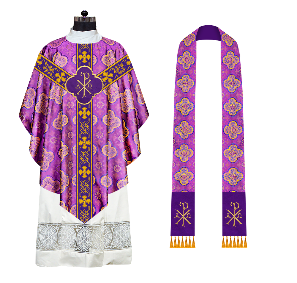 Traditional Pugin chasuble with Designer Orphrey