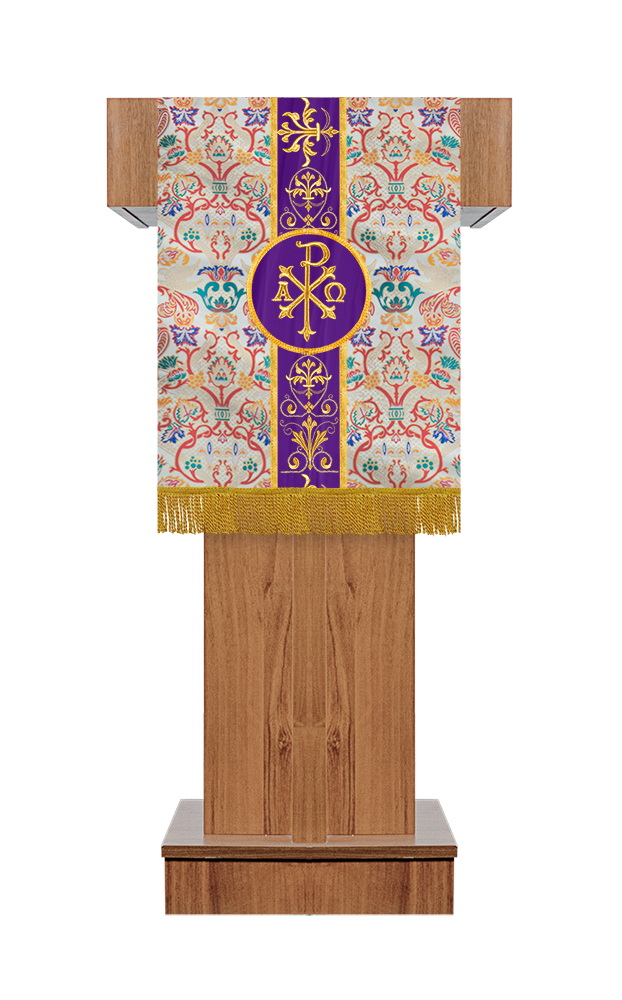 Tapestry Pulpit/Lectern with Ornate embroidered trims