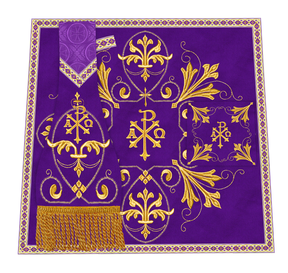 Embroidered Altar mass Set with motif and Trims