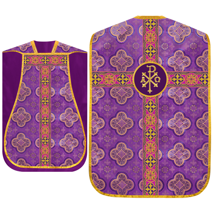 Roman Fiddleback Vestment with Motifs and Braided Trims