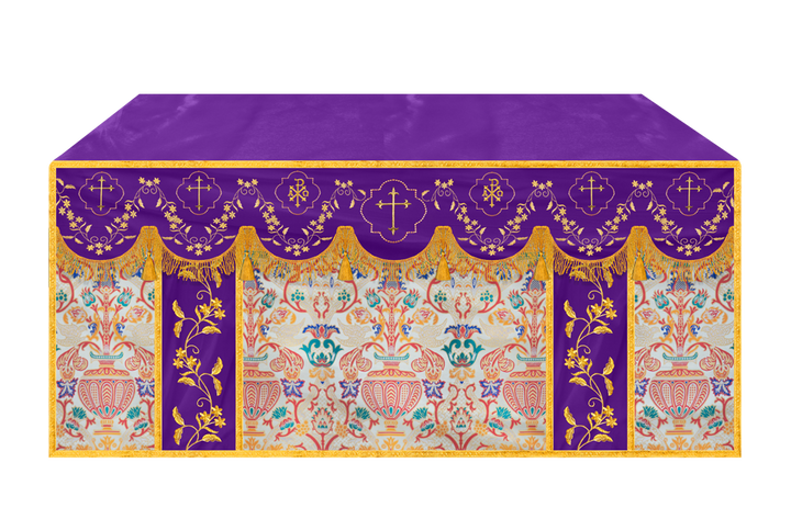 Floral Embroidery Tapestry Altar Cloth with motif