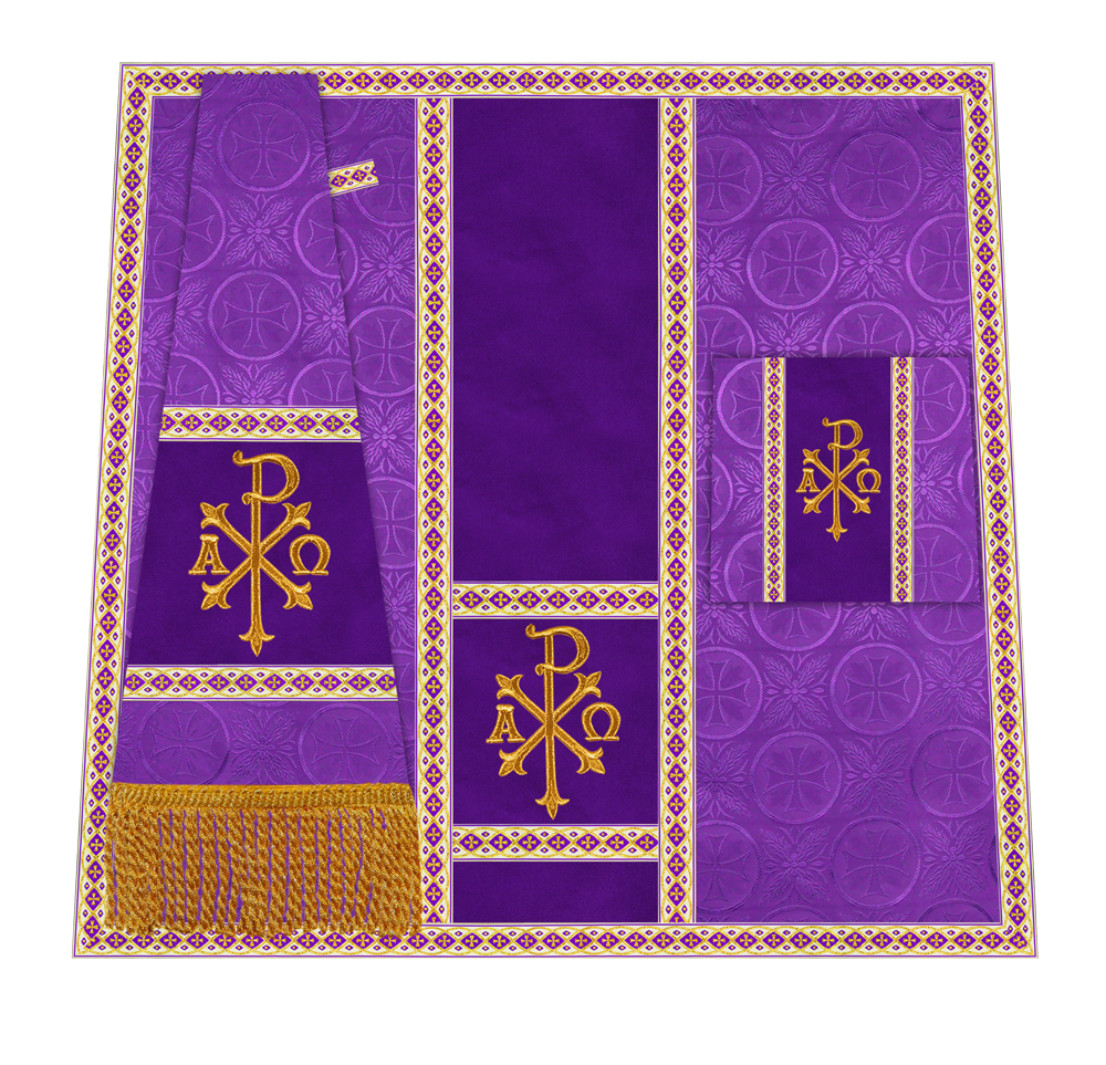 Traditional Altar Mass Set with  Embroidered Motifs