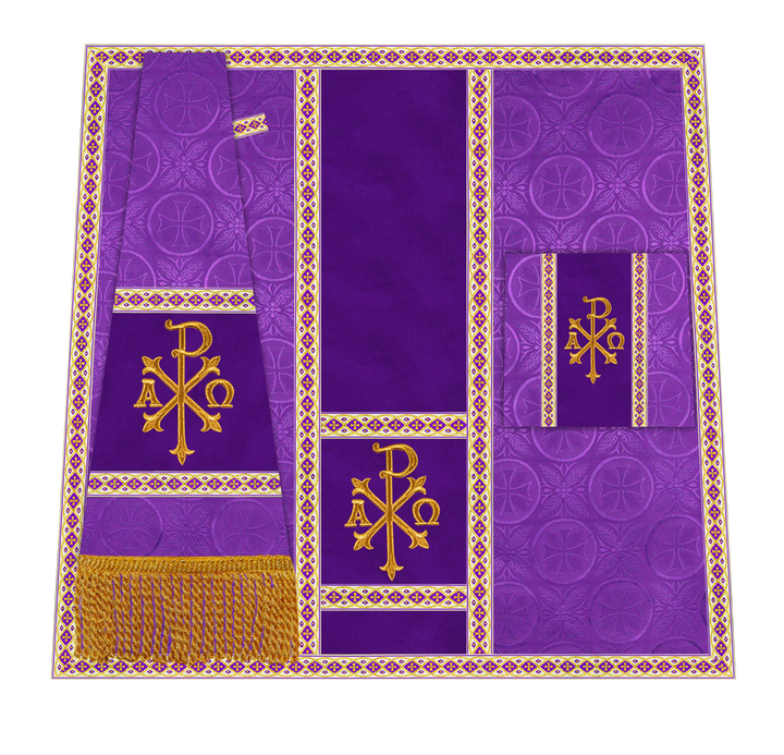 Traditional Altar Mass Set with  Embroidered Motifs