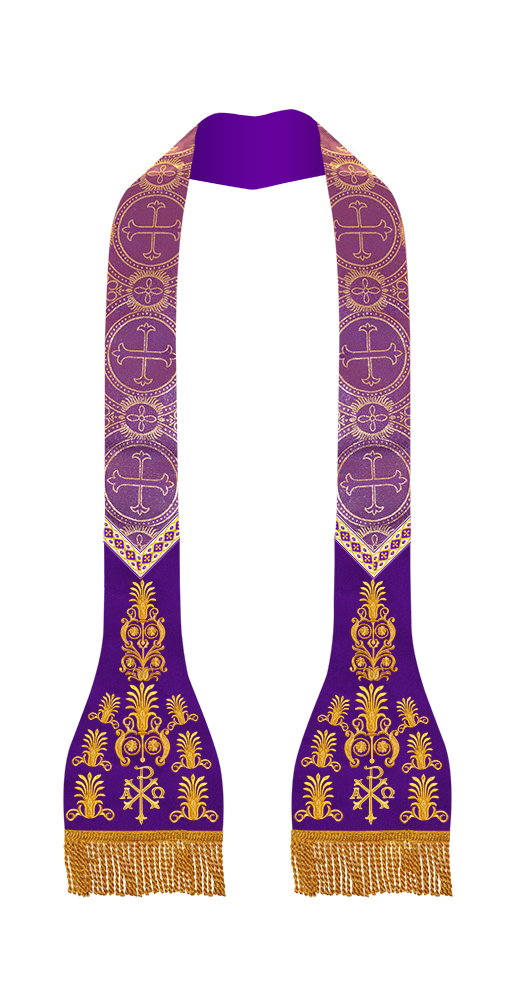 Embroidered Roman stole with Motif and trims