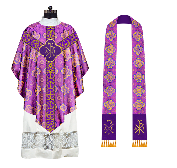 Traditional Pugin chasuble with Designer Orphrey