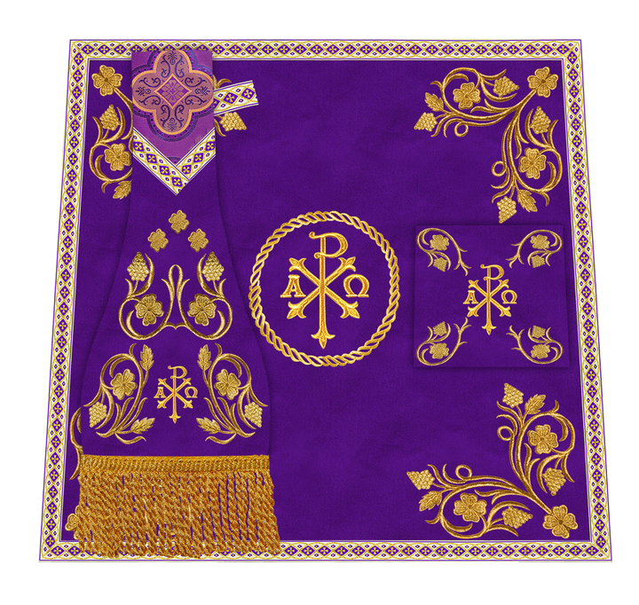 Roman Chasuble Vestment With Grapes Embroidery and Trims