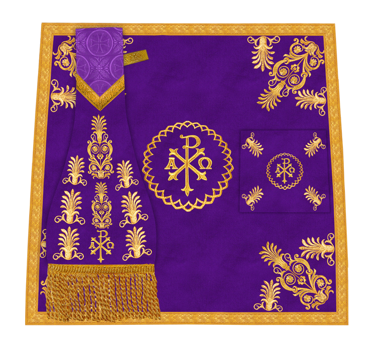 Liturgical Church Mass Set with Ornate Embroidered Details