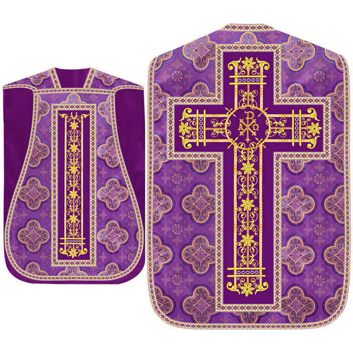 Roman Chasuble Vestment Enhanced With Orphrey and Trims