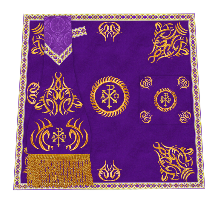 Church Altar Frontal with Ornate Embroidery & Spiritual Motifs