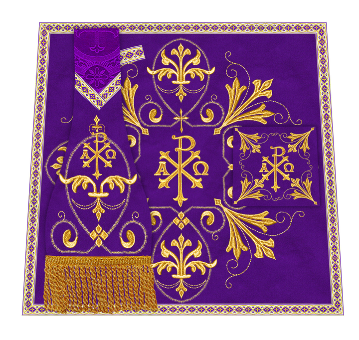 Roman Chasuble Vestment Enhanced With Orphrey and Trims