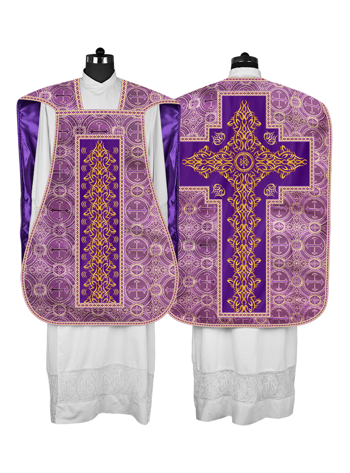 Roman Fiddleback Chasuble With Enhanced Embroidery  & trims