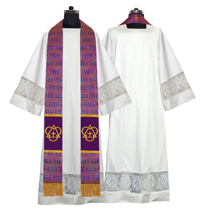 Set of 33 Clergy Stole with Spiritual Motif - Ogee