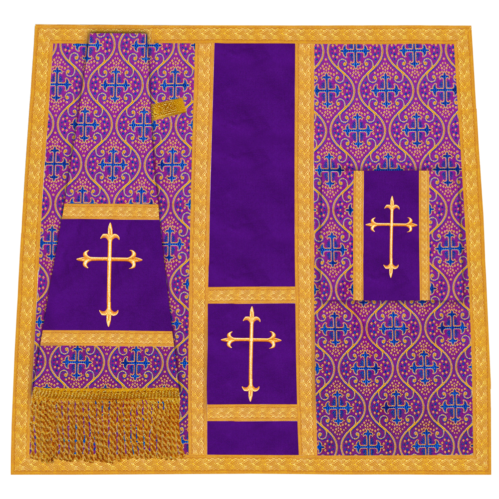 Gothic chasuble Vestment with Floral Design