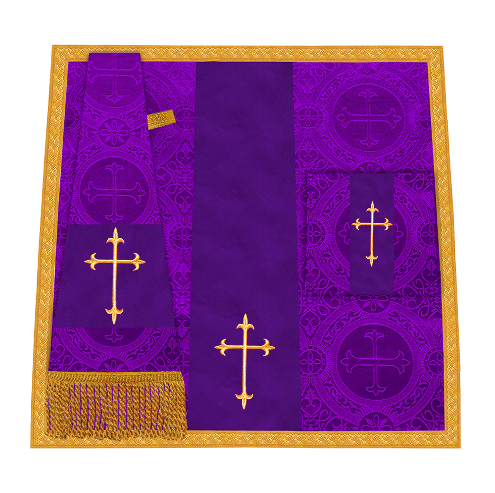 Gothic Highline Mass set Vestments with Adorned Woven Braids