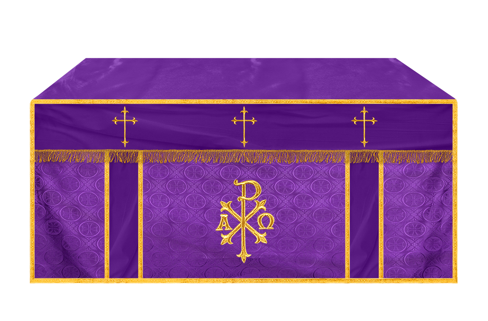 Church Altar Cloth with Embroidered PAX and Cross