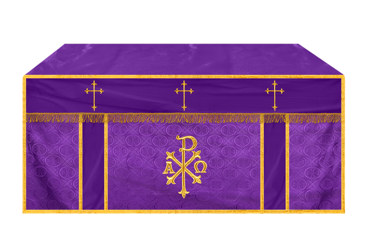 Church Altar Cloth with Embroidered PAX and Cross