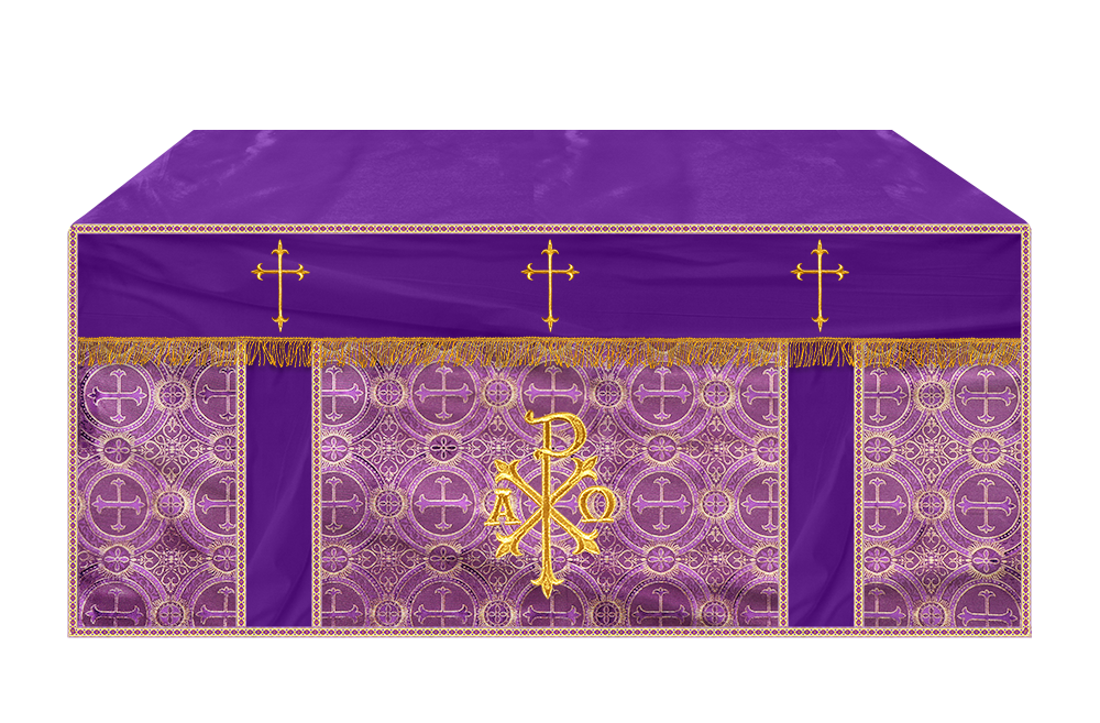 Altar Cloth with Spiritual Cross with Trims
