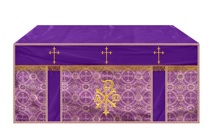 Altar Cloth with Spiritual Cross with Trims