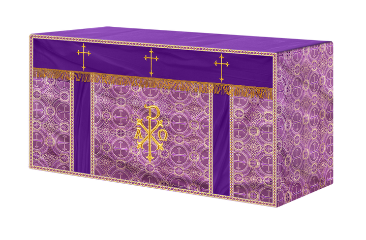 Altar Cloth with Spiritual Cross with Trims