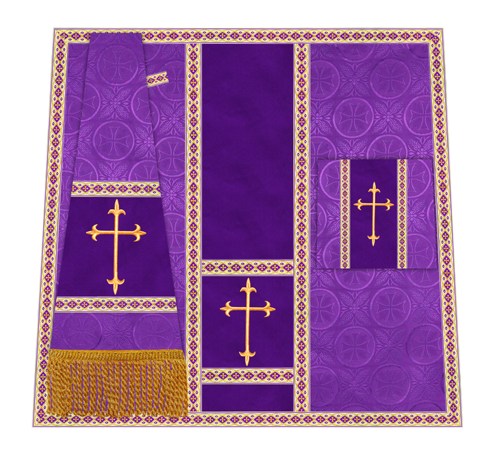 Traditional Altar Mass Set with  Embroidered Motifs