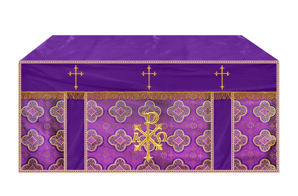 Altar Cloth with Spiritual Cross with Trims