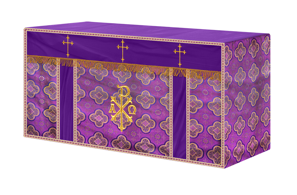 Altar Cloth with Spiritual Cross with Trims