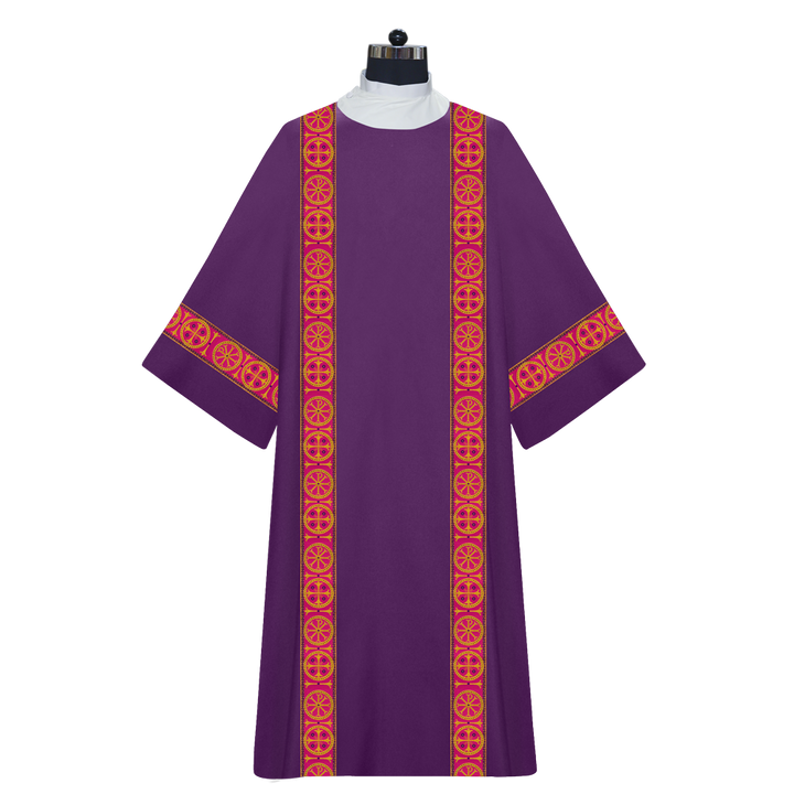 Liturgical Dalmatic Vestment with Ornate Orphrey