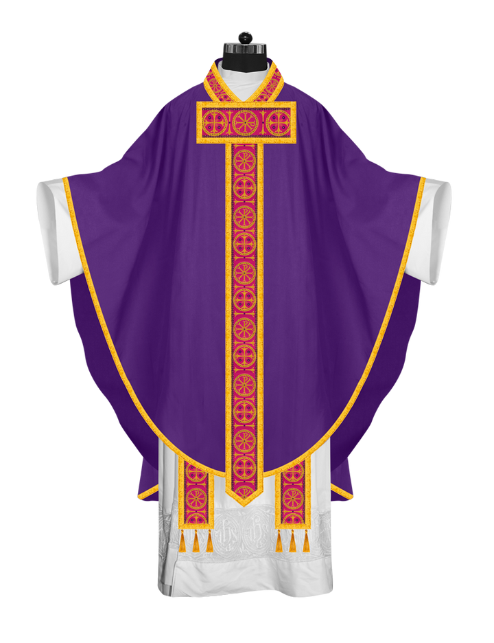 Gothic Chasuble Featuring Exquisite Woven Braids