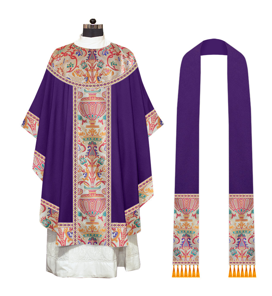 Tapestry Gothic Chasuble Adorned With Braids and Trims
