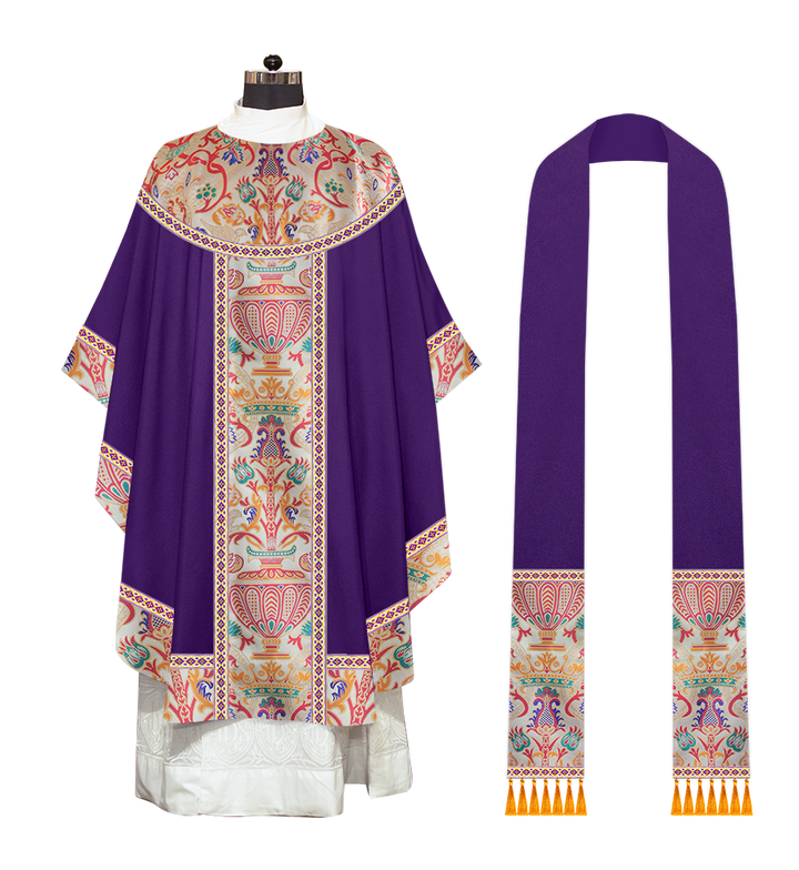 Tapestry Gothic Chasuble Adorned With Braids and Trims