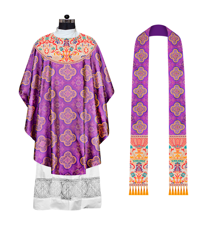 Tapestry Chasuble with Detailed Braids and Trims