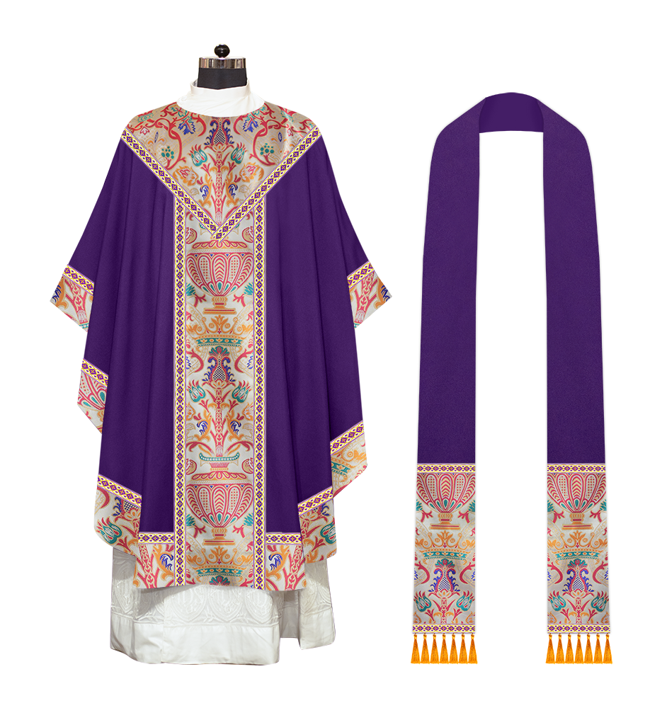 Tapestry Gothic Chasuble Adorned With Braids and Trims