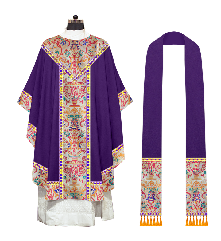 Tapestry Gothic Chasuble Adorned With Braids and Trims