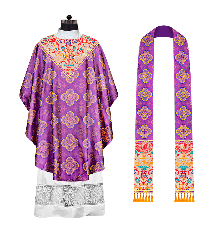 Tapestry Chasuble with Detailed Braids and Trims