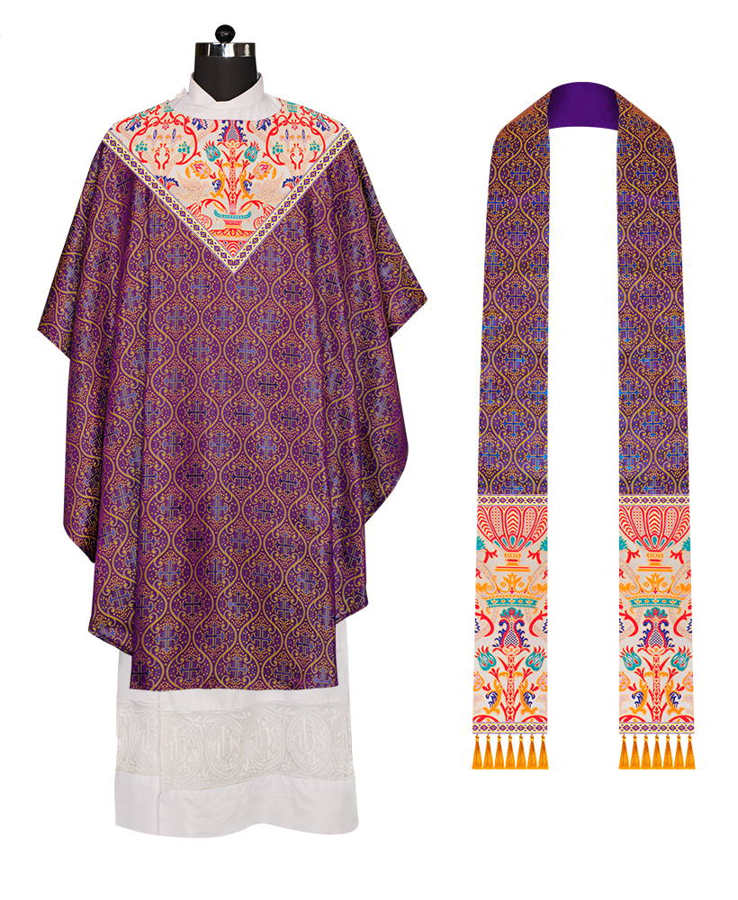 Tapestry Chasuble with Detailed Braids and Trims