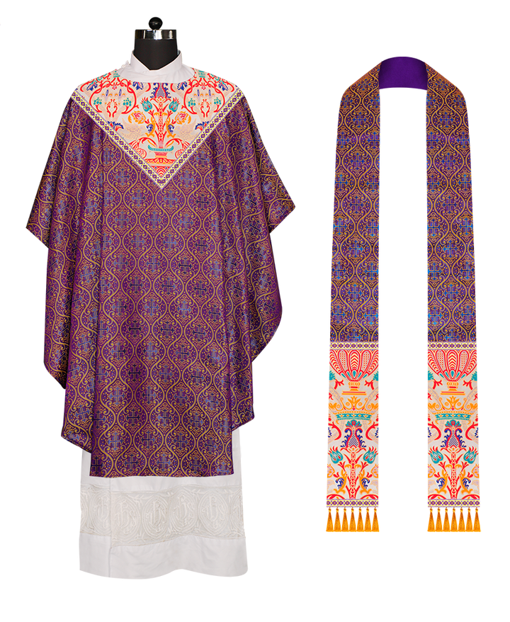 Tapestry Chasuble with Detailed Braids and Trims