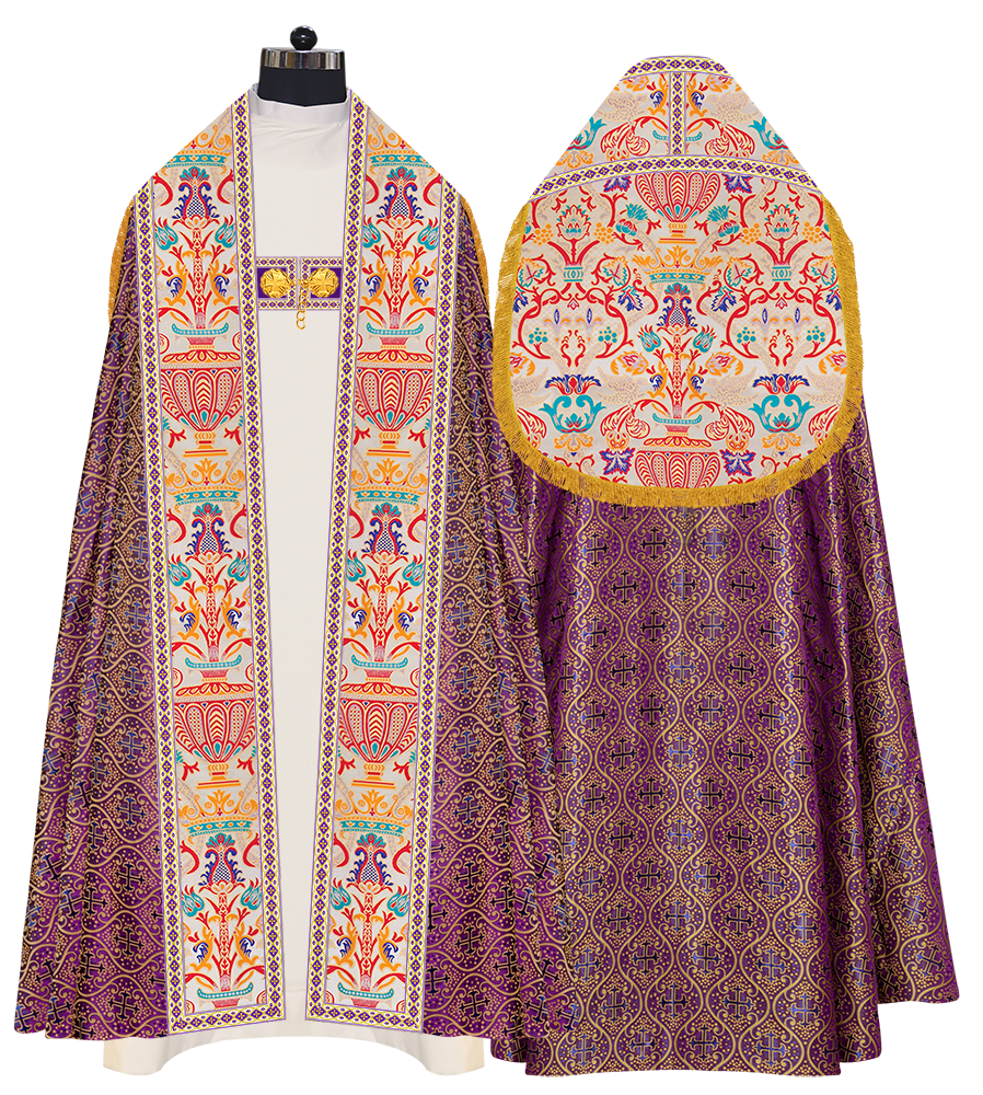 Coronation Tapestry Roman Cope Vestment with Trims