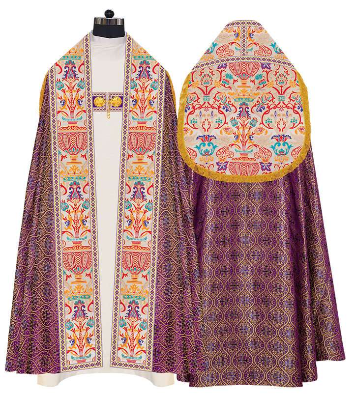 Coronation Tapestry Roman Cope Vestment with Trims