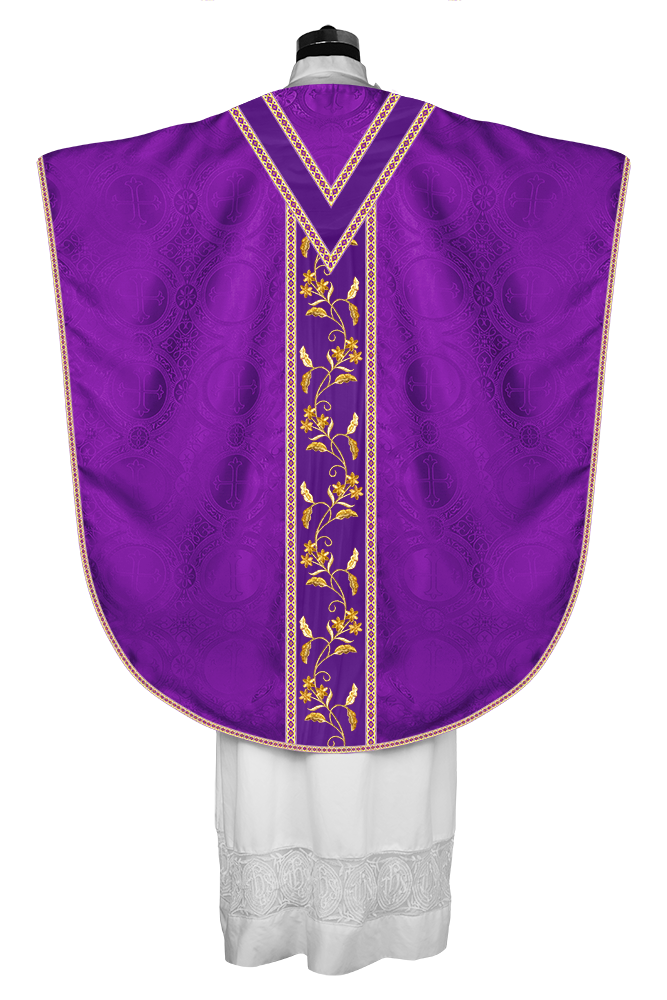 Borromean Chasuble Vestment Ornated With Floral Design and Trims