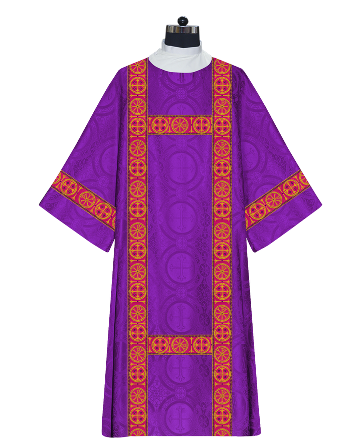 Liturgical Dalmatic Vestment with Ornate Orphrey