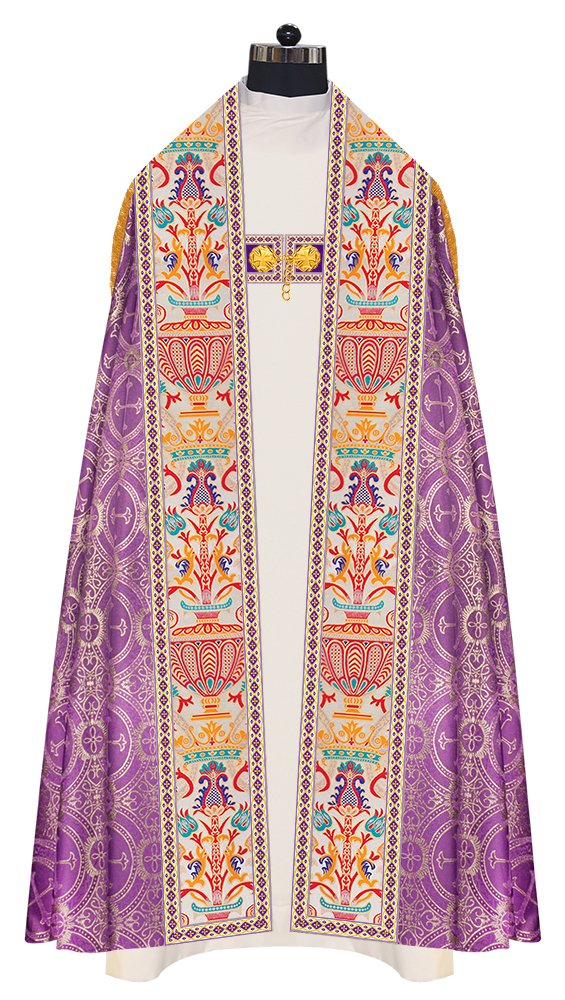 Coronation Tapestry Roman Cope Vestment with Trims