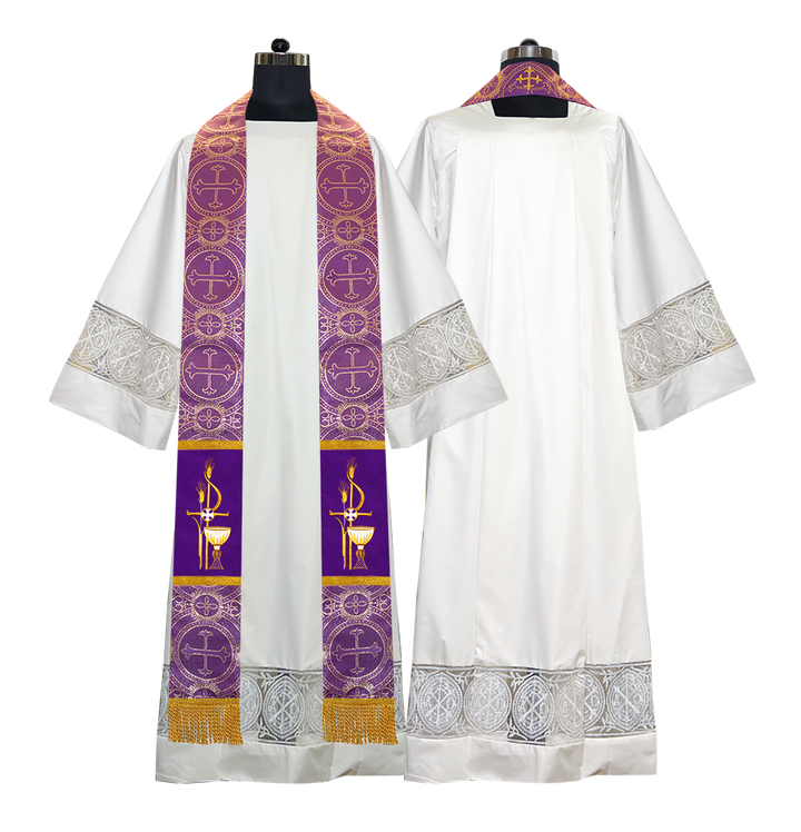 PAX with Chalice Embroidered Priest Stole