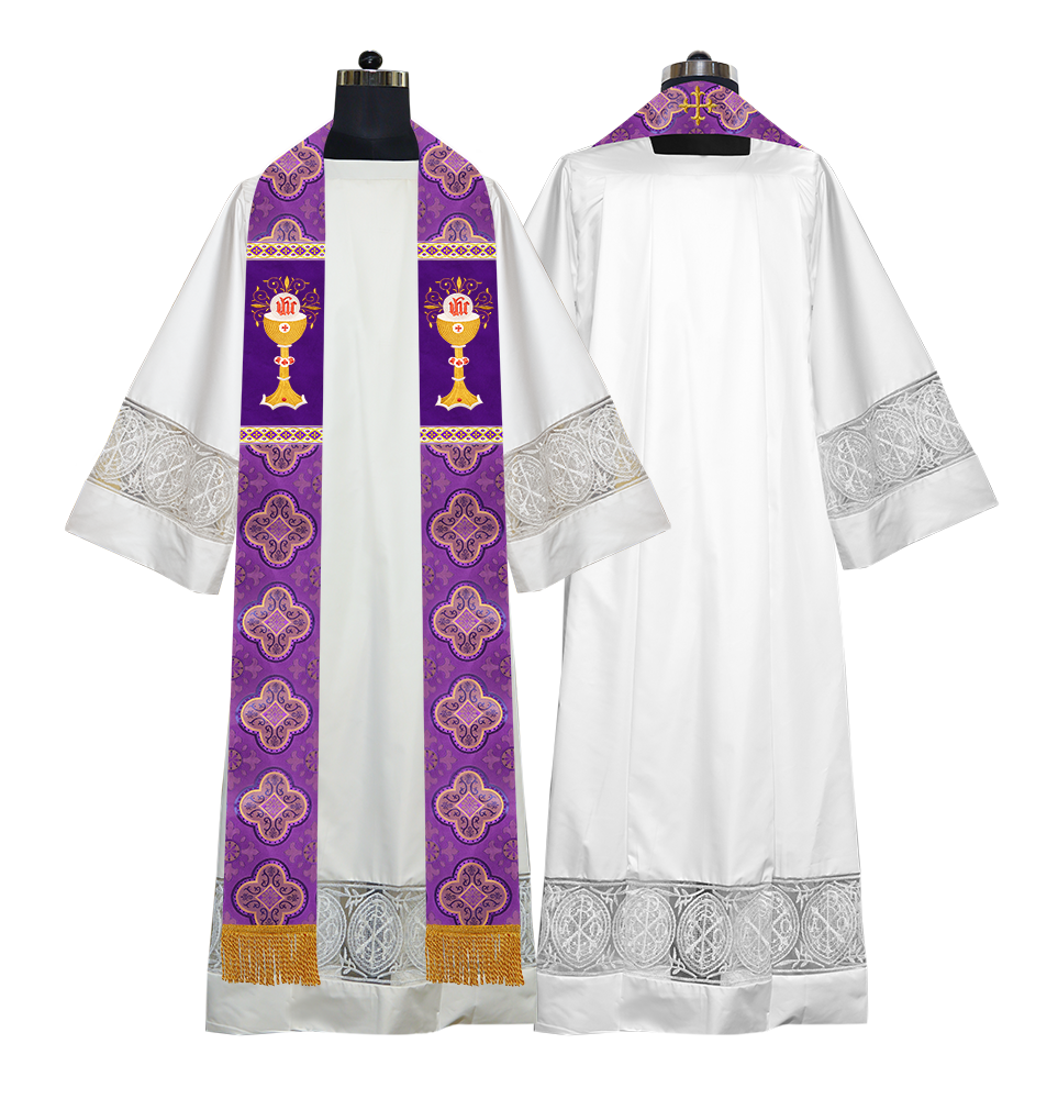 Liturgical Chalice with IHS Embroidered Stole