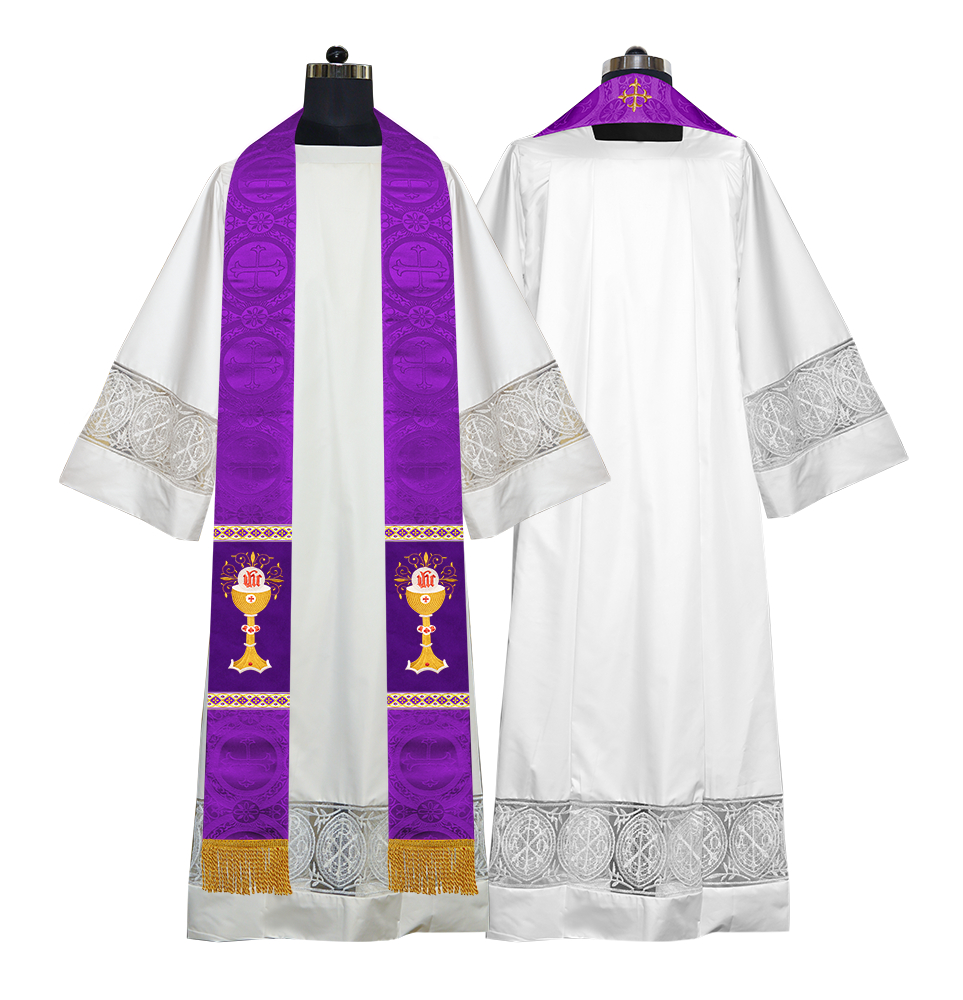 Liturgical Chalice with IHS Embroidered Stole