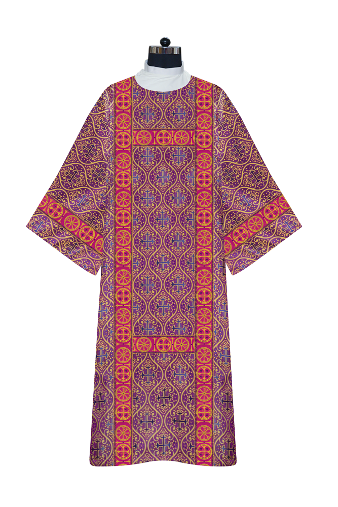 Liturgical Dalmatic Vestment with Ornate Orphrey