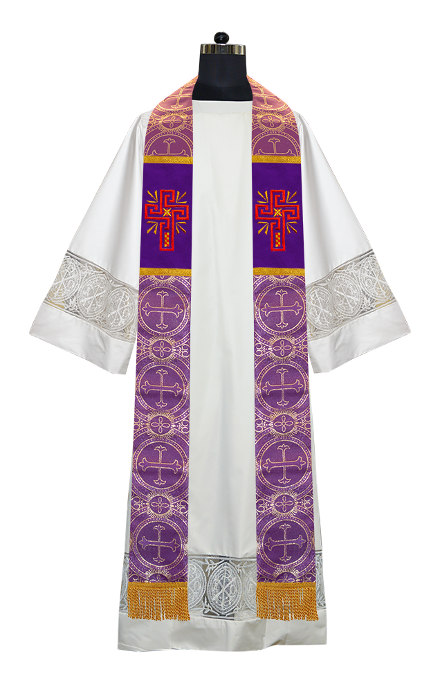 Glory Cross Embroidered Clergy Stole