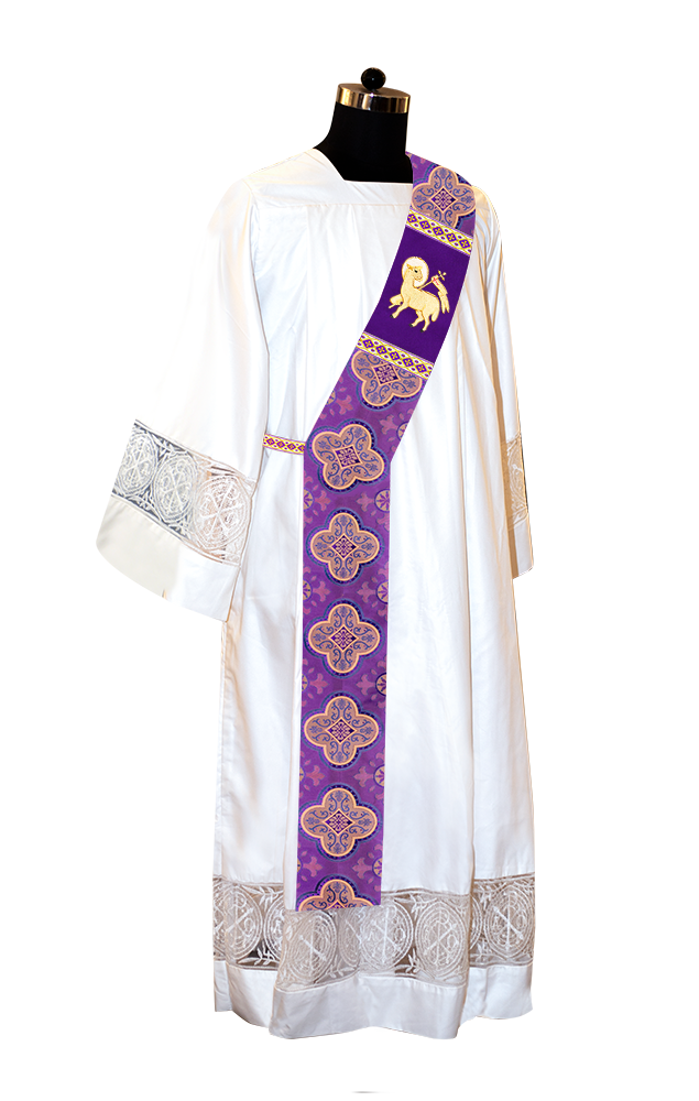 Deacon Stole with Liturgical Motif and Trims