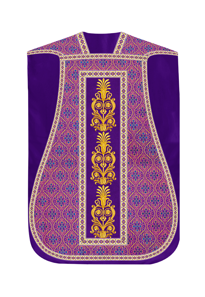 Roman Chasuble Vestments Adorned With Trims