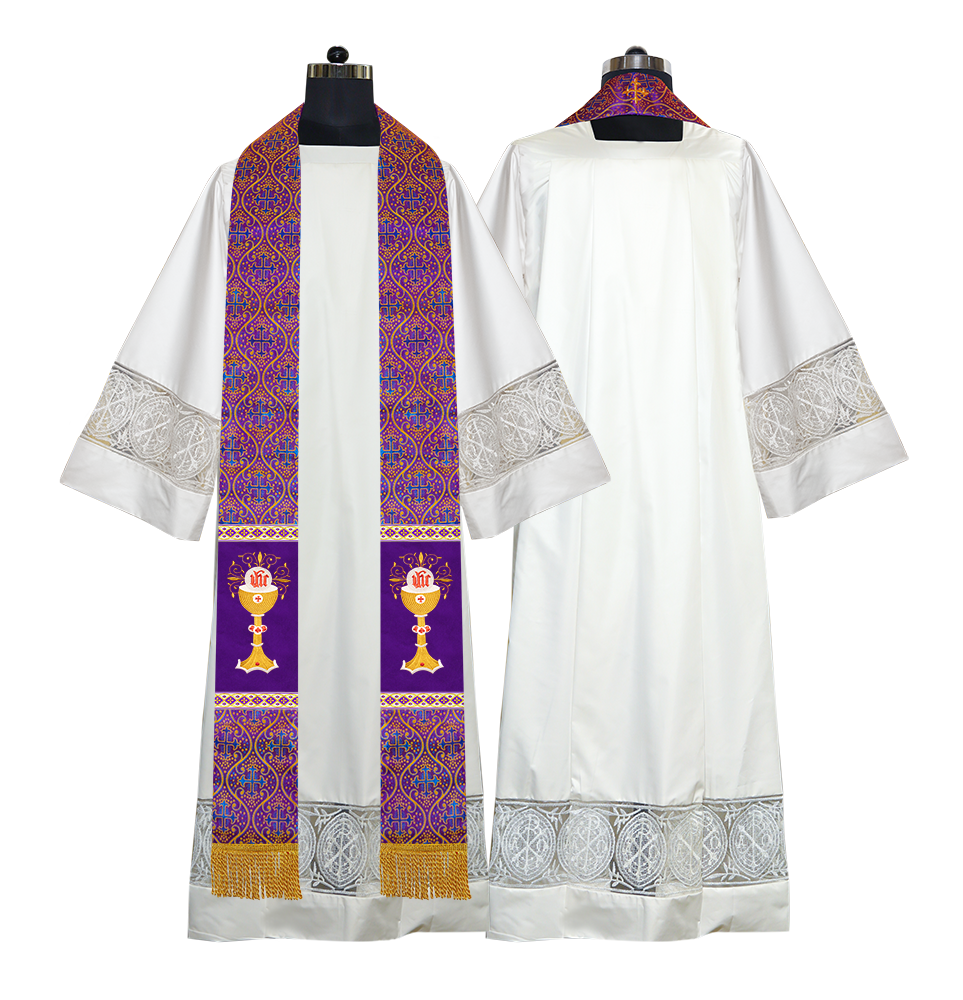 Set of Four Clergy stole with Motif and trims