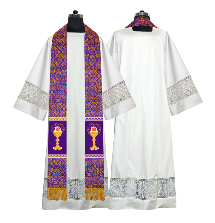 Set of Four Clergy stole with Motif and trims